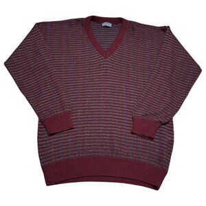 Vintage 90s Jantzen Classics Multicolor V‎ Neck Sweater Adult XL